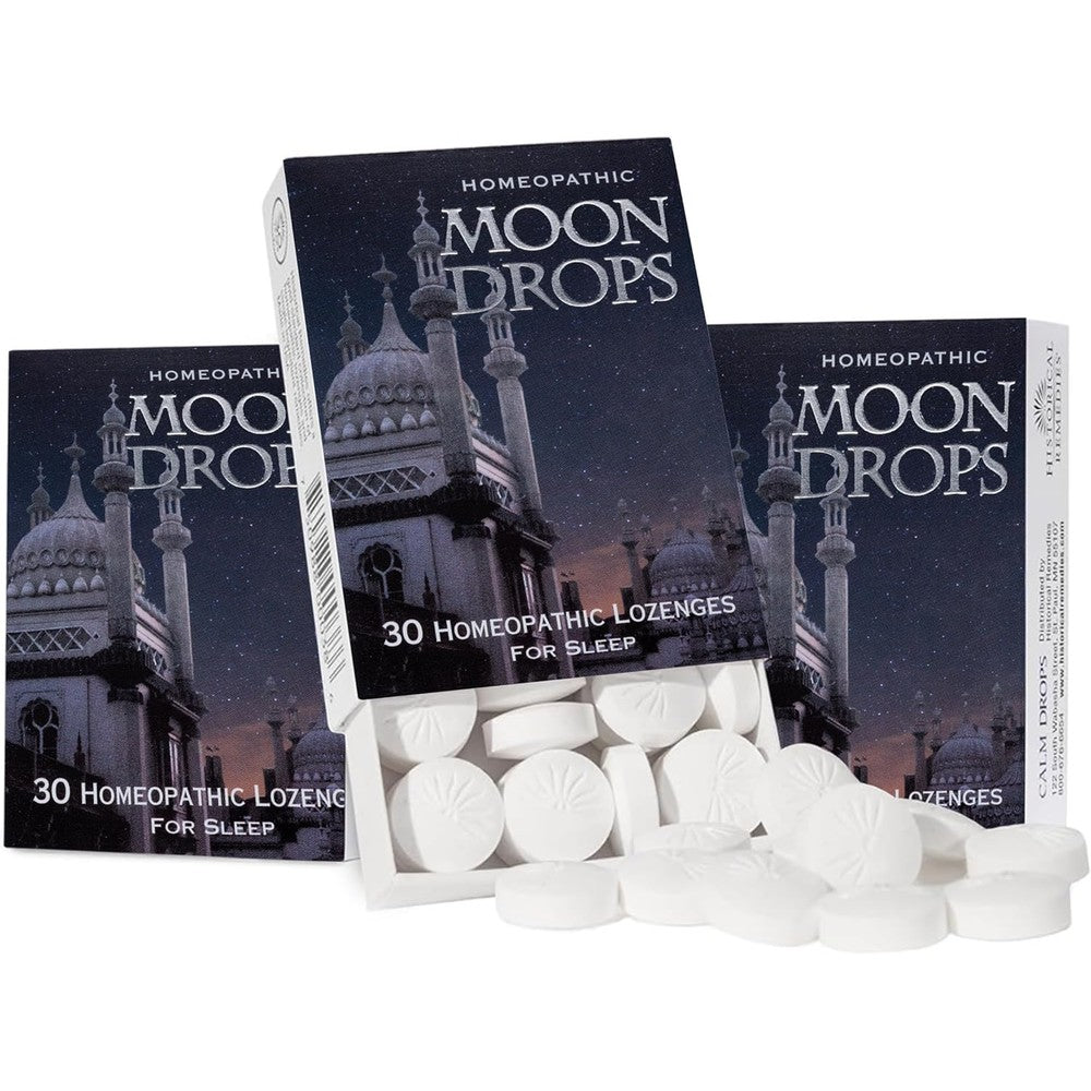 Historical Remedies Moon Drops 3 pack front view homeopathic sleep aid.