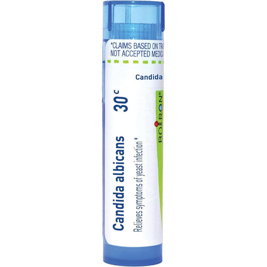 Boiron Candida Albicans 30C blue tube front view for yeast relief.