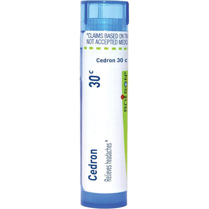Boiron Cedron 30C tube front view for headache relief homeopathic medicine.