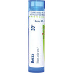 Boiron Borax 30C blue tube front view for canker sore relief