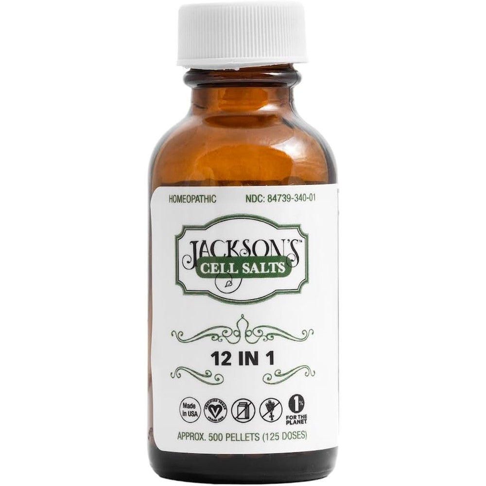 Jackson's 12-in-1 Cell Salt Combo 500 pellets front view homeopathic supplement