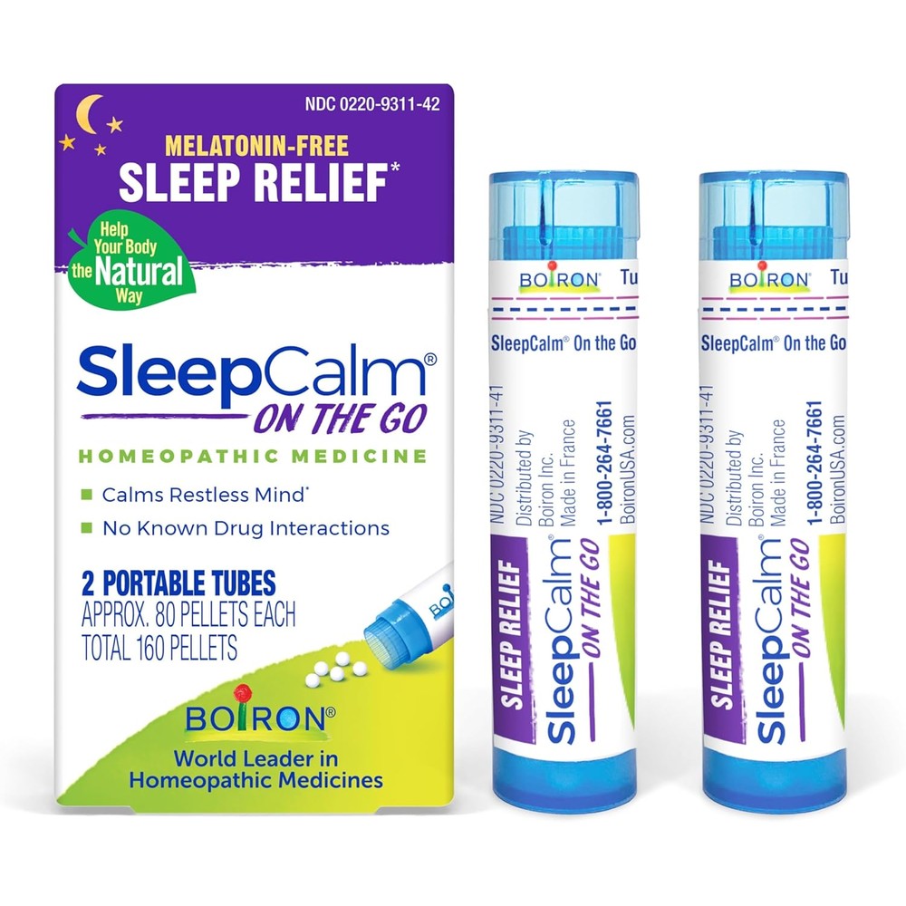 Boiron SleepCalm On The Go 2 pack front view melatonin free sleep aid