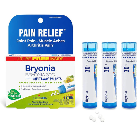 Boiron Bryonia 30C pack front view for joint pain relief