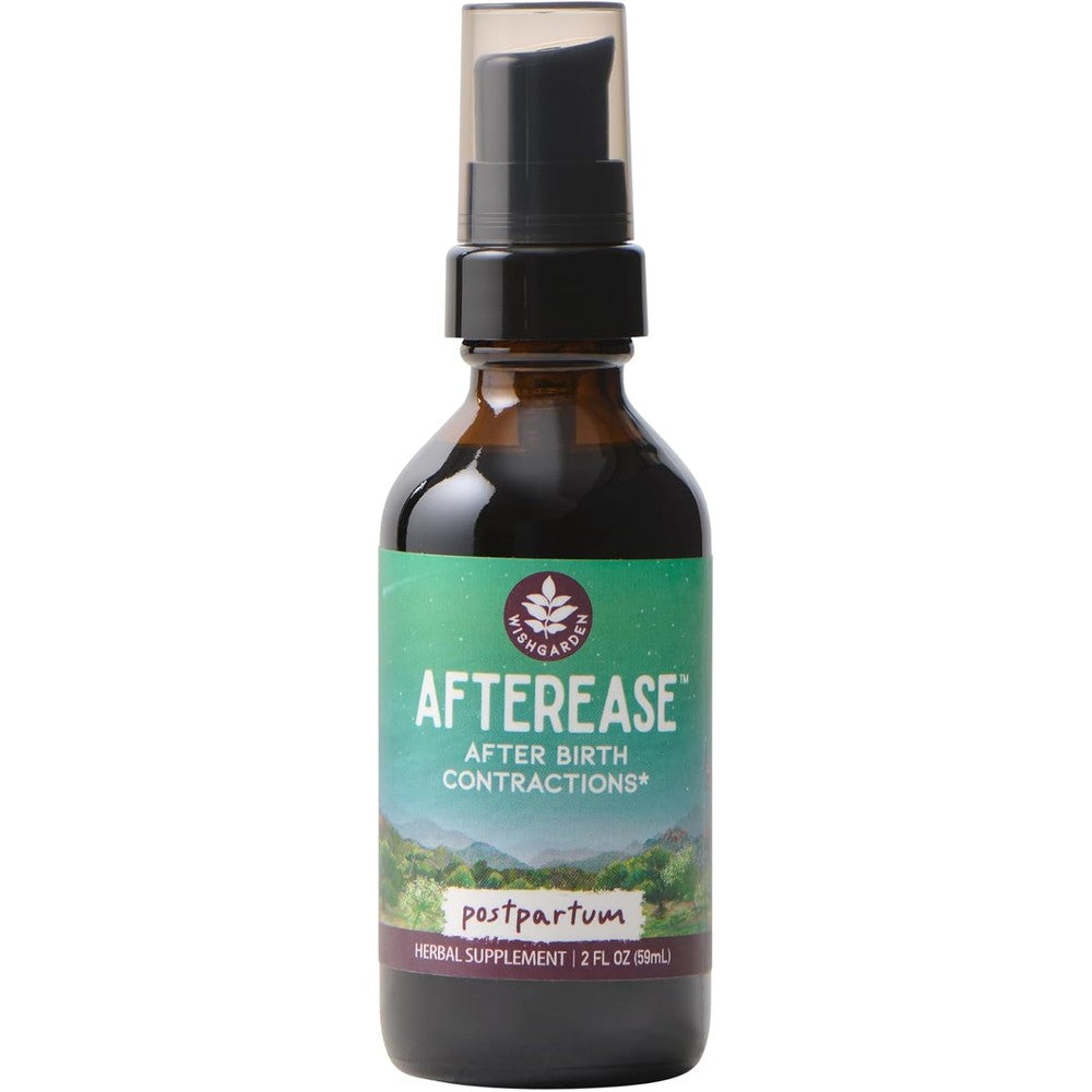 WishGarden Herbs AfterEase 2 Ounce front view of postpartum herbal tincture.