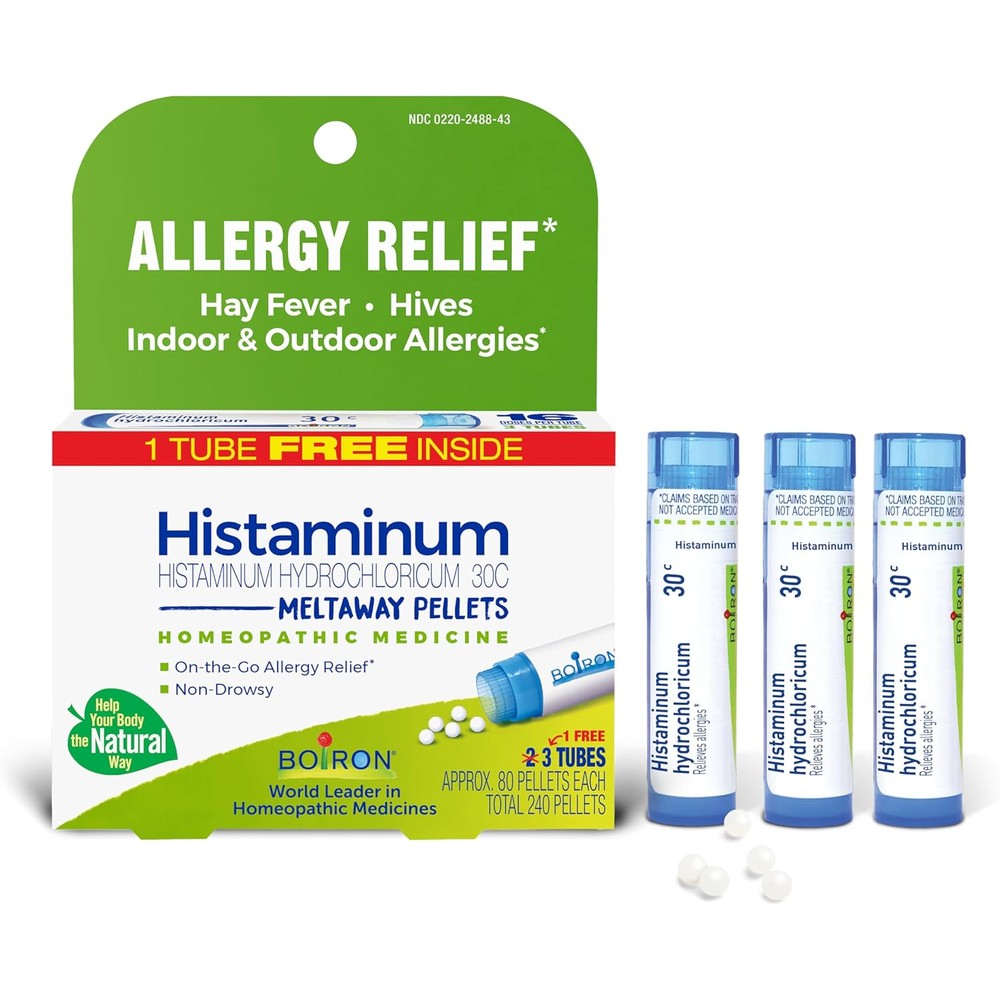 Boiron Histaminum Hydrochloricum 30C front packaging showing 3 tube bonus pack.