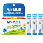 Boiron Arnica Montana 30C pack of three tubes front view for muscle pain relief