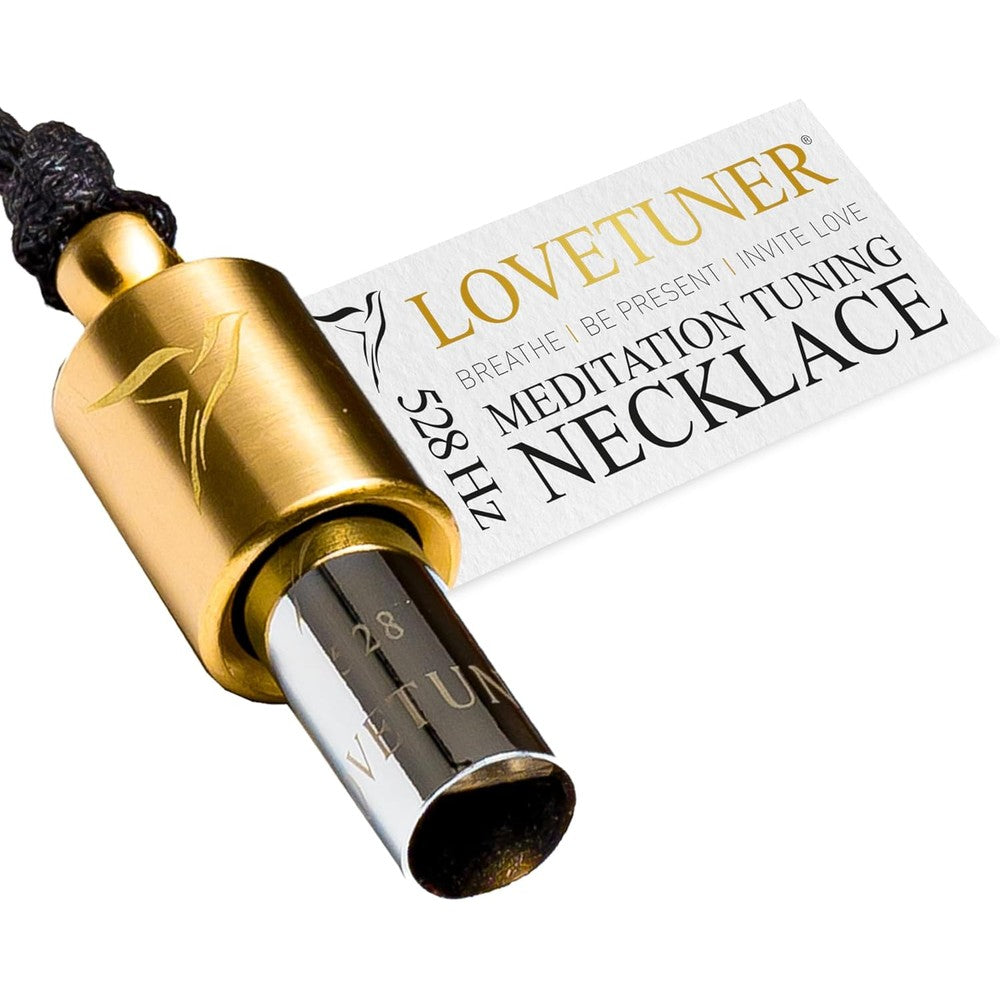 LOVETUNER 528Hz breathing necklace front view for mindfulness exercises
