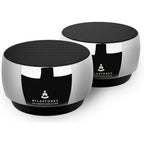 Rylaxtones MS-8 electronic Tibetan singing bowl meditation system front view displaying the premium metal acoustic chamber