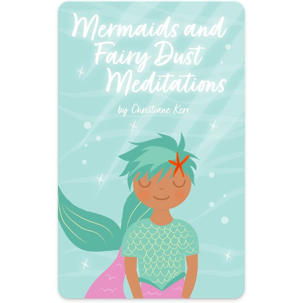 Yoto Mermaids and Fairy Dust Meditations audio card front view showing colorful artwork for kids mindfulness.