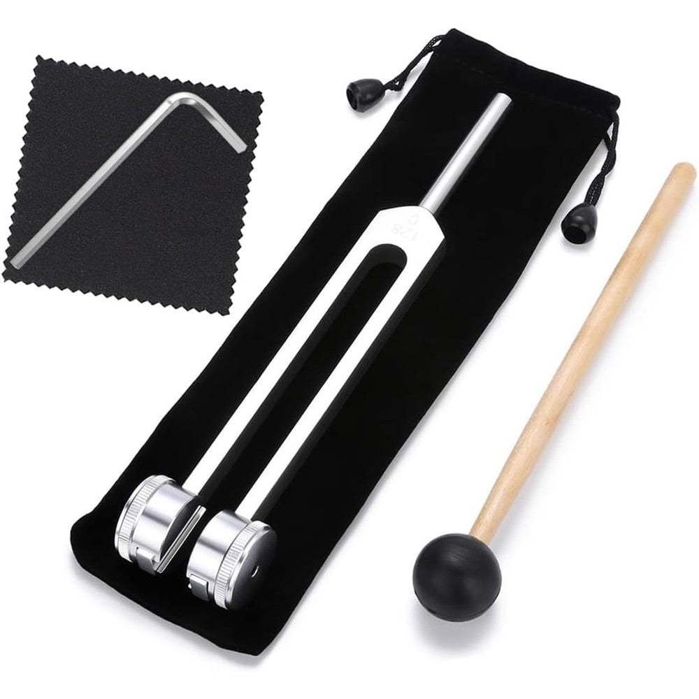 MoResolune 128 Hertz weighted tuning fork blue front view for sound healing