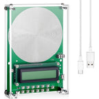 Relaxweex Schumann resonance generator front view showing the printed circuit board assembly inside its transparent protective magnetic case.