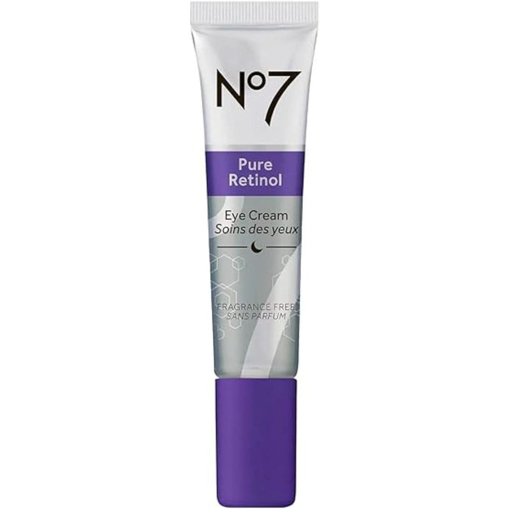 No7 Pure Retinol Eye Cream 15ml front view tube for anti aging treatment