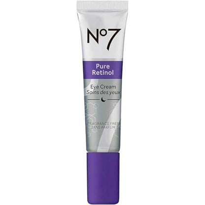 No7 Pure Retinol Eye Cream 15ml front view tube for anti aging treatment