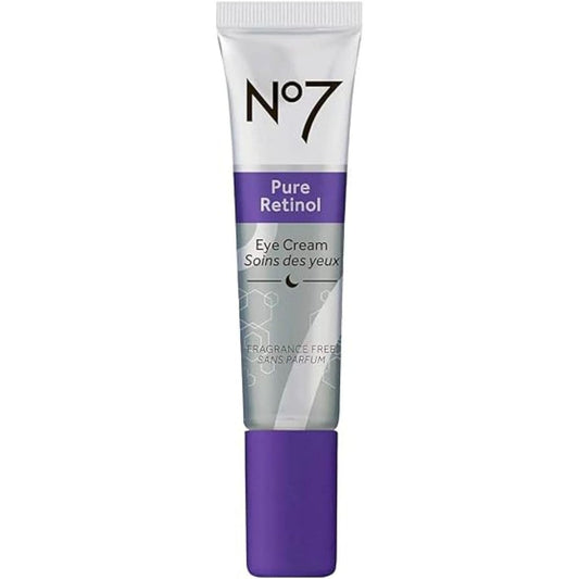 No7 Pure Retinol Eye Cream 15ml front view tube for anti aging treatment
