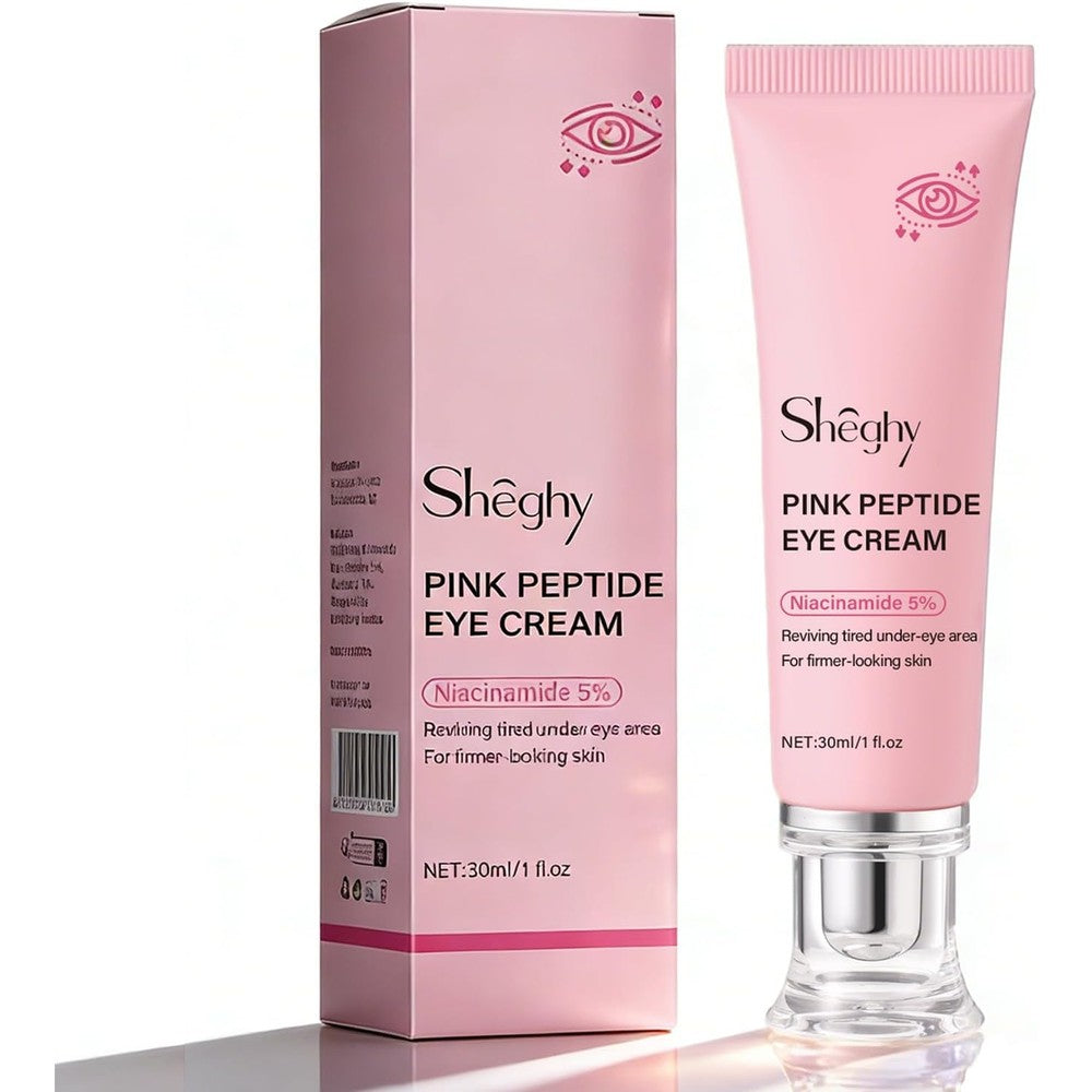 Sheghy PDRN Pink Peptide Eye Serum Cream front view of the 30ml tube packaging against a clean background
