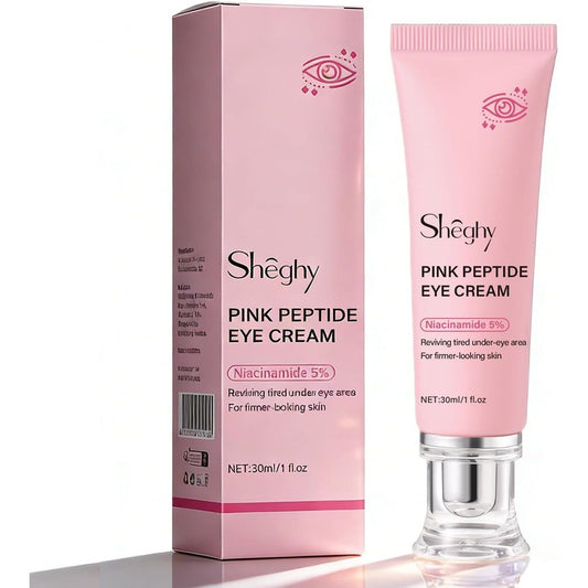 Sheghy PDRN Pink Peptide Eye Serum Cream front view of the 30ml tube packaging against a clean background
