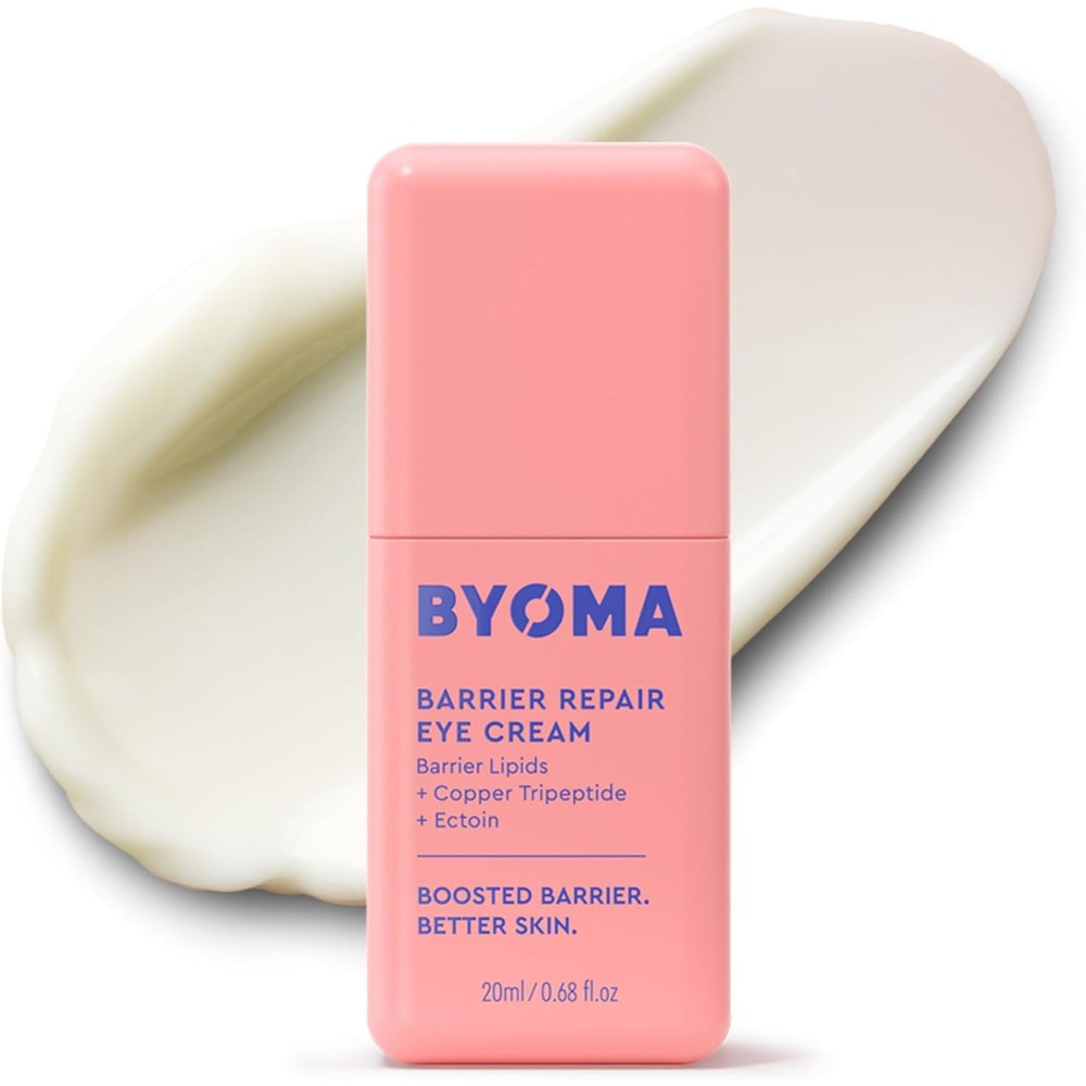 Byoma Barrier Repair Eye Cream 20 Milliliters front view pink rectangular bottle