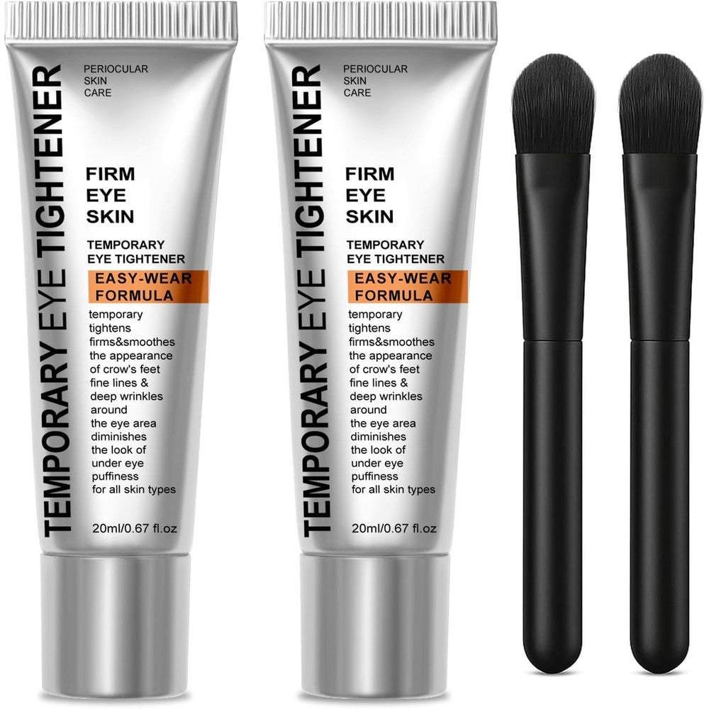 Botanikind Perfection Eye Tightener Cream front view of two tubes with applicator brushes for instant under-eye firming.