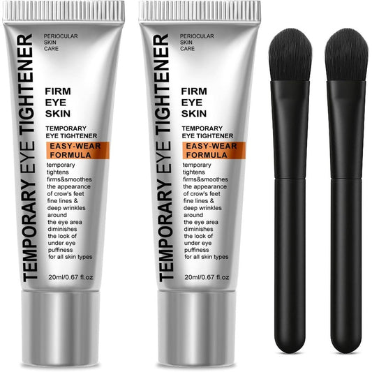 Botanikind Perfection Eye Tightener Cream front view of two tubes with applicator brushes for instant under-eye firming.
