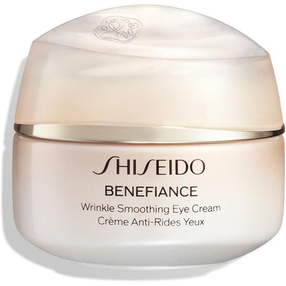 Shiseido Benefiance Wrinkle Smoothing Eye Cream front view jar for anti aging treatment