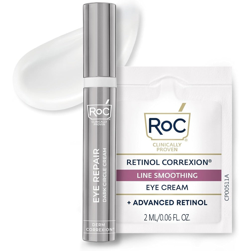 RoC Derm Correxion Retinol Eye Repair Dark Circle Cream front view of tube
