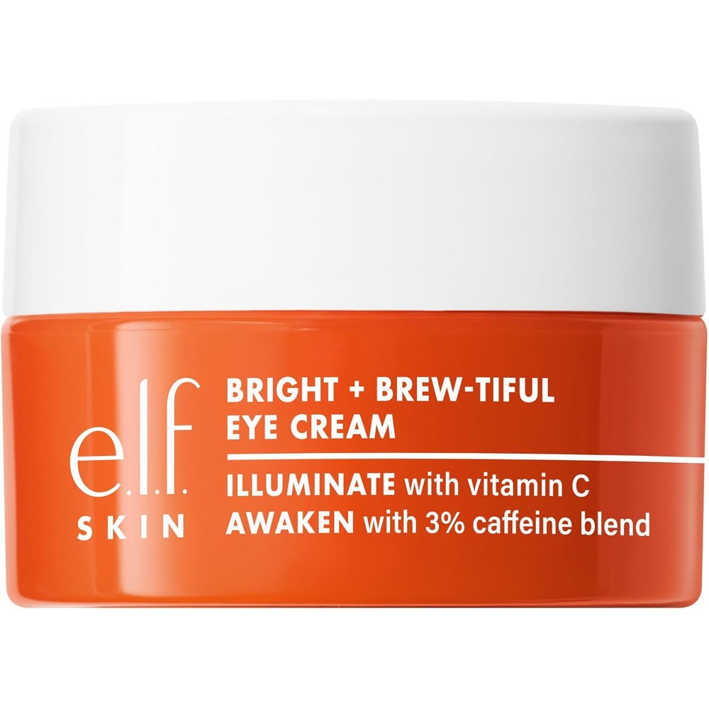 E.l.f. SKIN Bright and Brew-tiful Eye Cream front view jar for under-eye brightening