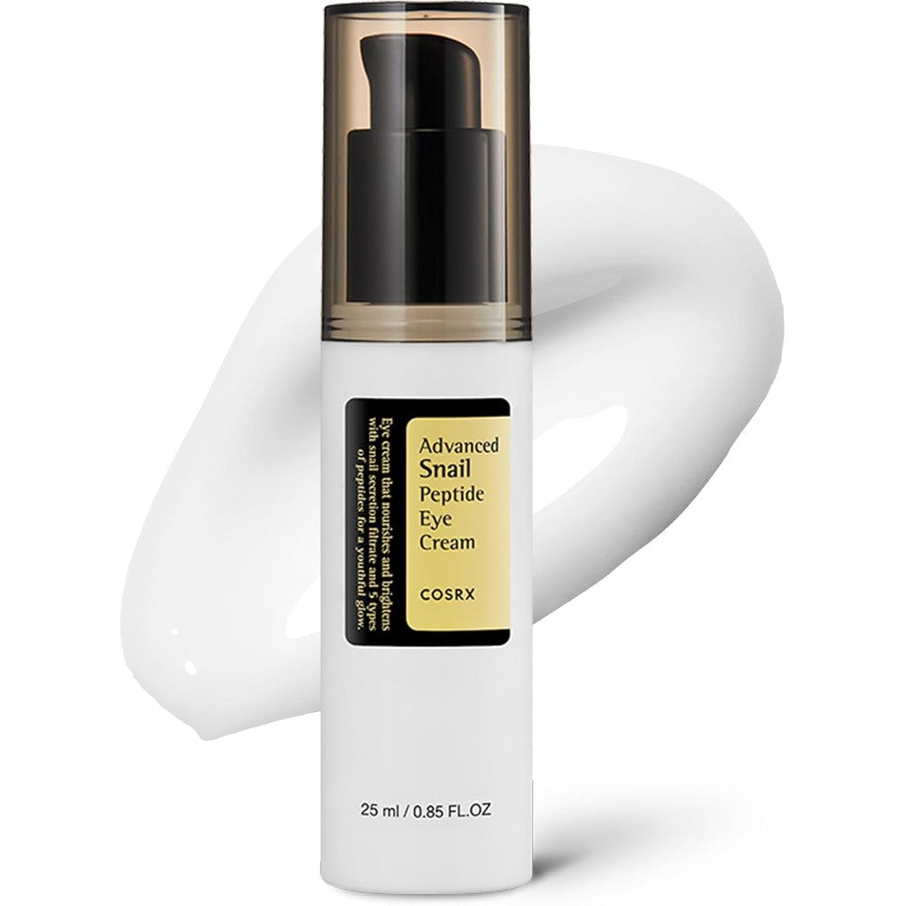 COSRX Advanced Snail Peptide Eye Cream front view of 25ml pump bottle