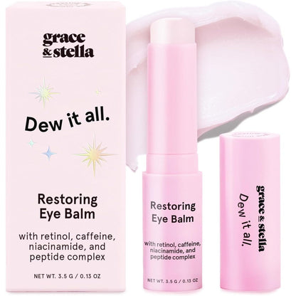 Grace And Stella Under Eye Brightener Balm Stick front view showcasing the travel size packaging