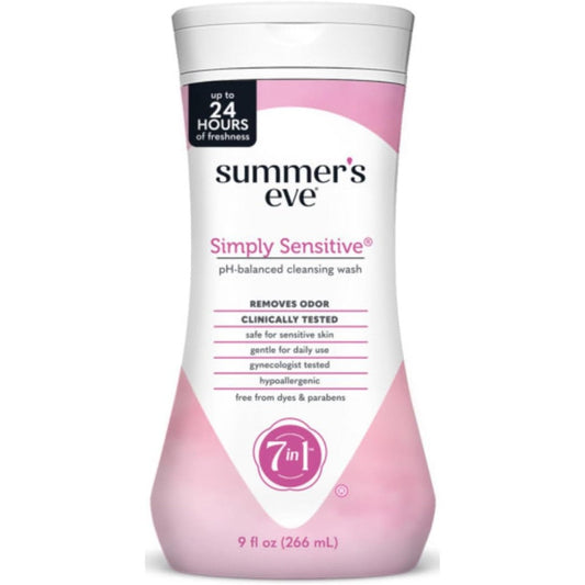 Summer's Eve Simply Sensitive Cleansing Wash 9 Ounce front view bottle