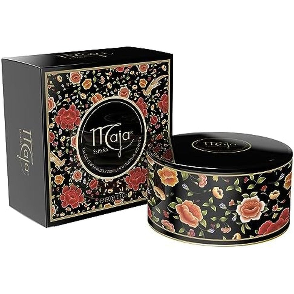 Maja by Myrurgia perfumed dusting powder with traditional tassel puff.