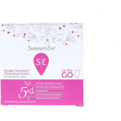 Summer's Eve Simply Sensitive Cleansing Cloth 4 pack front view imported skincare
