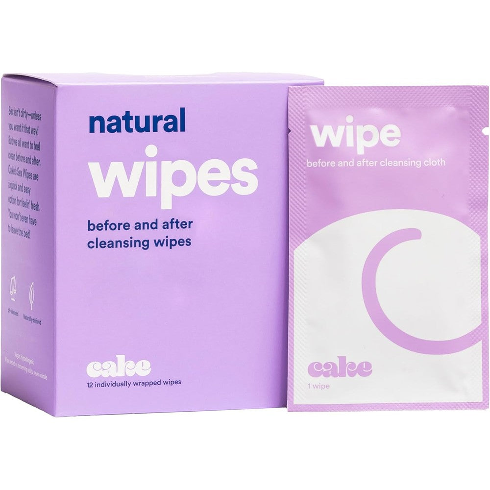 Hello Cake Sex Wipes 12 count bag front view for intimate hygiene.