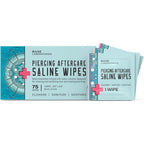 Base Laboratories Piercing Aftercare Wipes front box view with 75 count label.