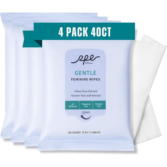 RPE Life Large Feminine Wipes 4 pack front view for intimate hygiene.