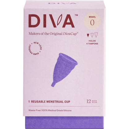 DIVA Cup Model 0 front view medical grade silicone menstrual cup