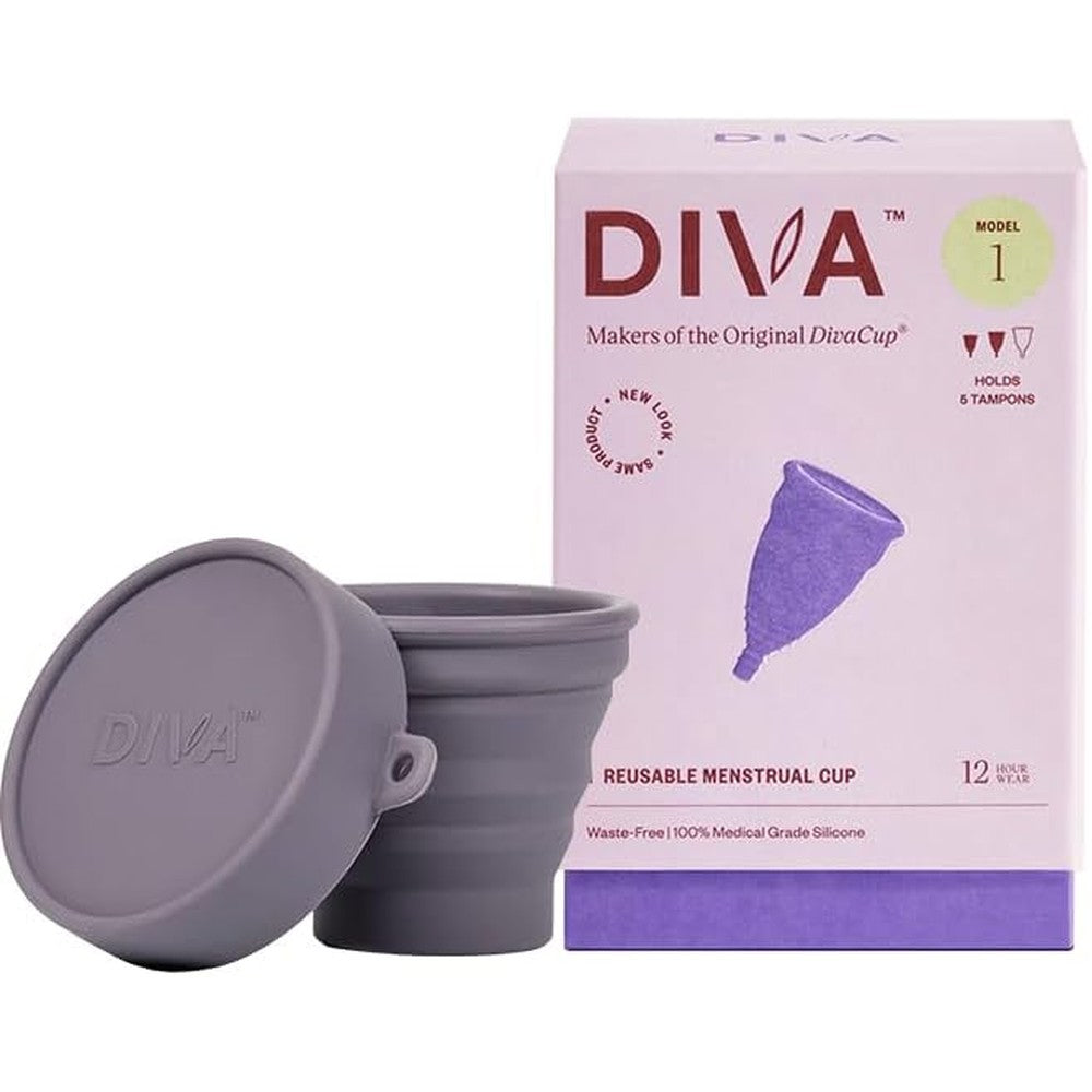 The DivaCup Model 1 and ShakerCup front view showing medical grade silicone material.
