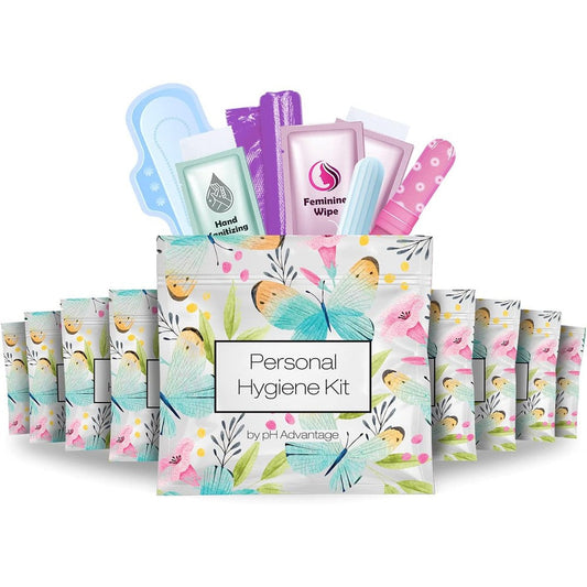 PH Advantage Menstrual Kit 10 Pack front view showing butterfly design packaging.