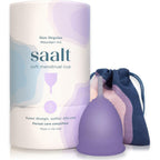 Saalt Soft Menstrual Cup Mountain Iris regular size front view for sensitive periods