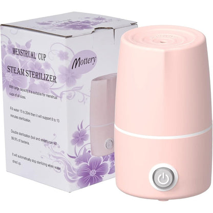 Mottery Menstrual Cup Sterilizer front view pink steam cleaner machine