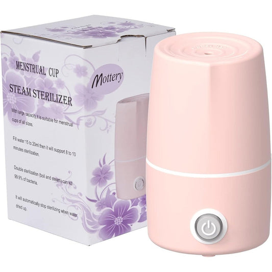 Mottery Menstrual Cup Sterilizer front view pink steam cleaner machine