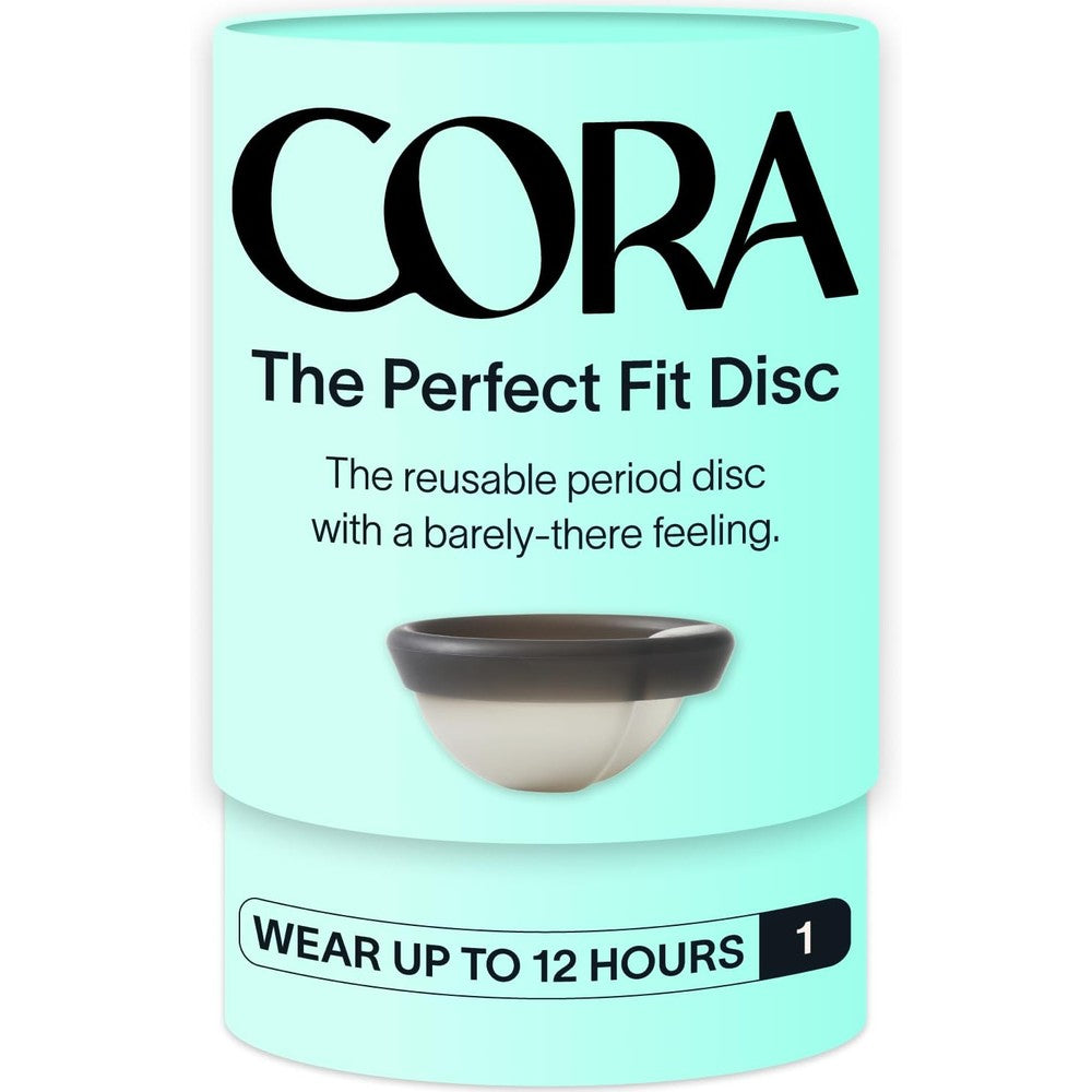 Cora Menstrual Disc Charcoal Perfect Fit front view medical grade silicone.