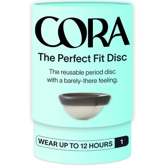 Cora Menstrual Disc Charcoal Perfect Fit front view medical grade silicone.