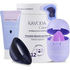 KAVODA Menstrual Disc Kit front view showing small and large purple discs.
