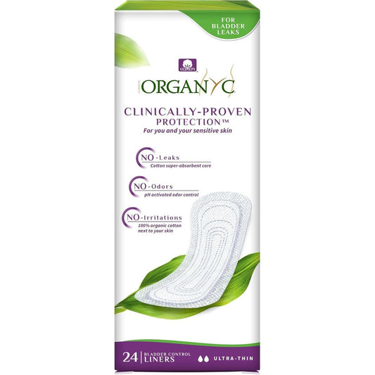 Corman Organyc Light Incontinence Liners 24 count front packaging view