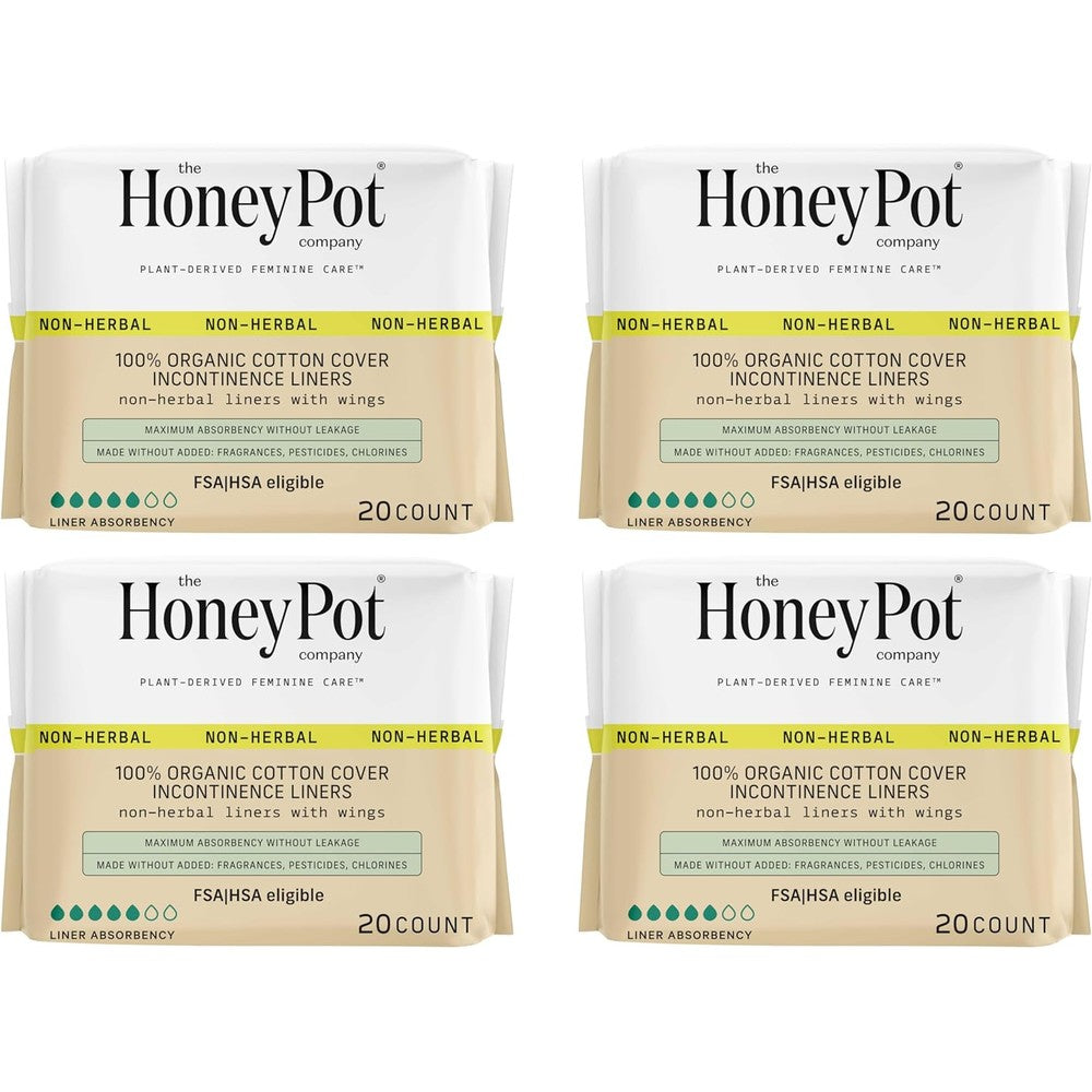 The Honey Pot Company Non-Herbal Incontinence Pads 80 Count front packaging