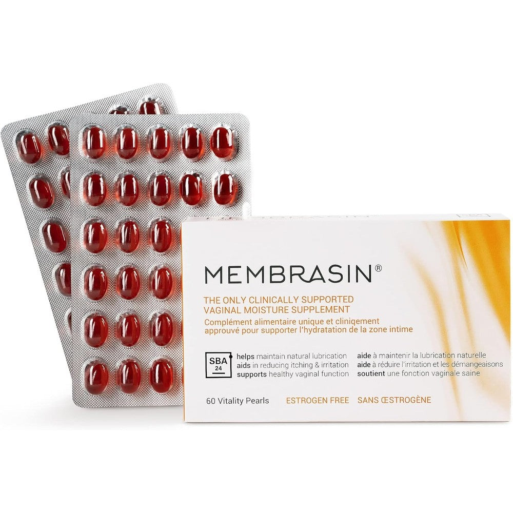Membrasin Vitality Pearls 60 Pills front view for feminine hydration support