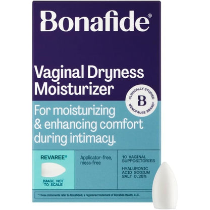 Bonafide Revaree vaginal moisturizer 10 count box front view