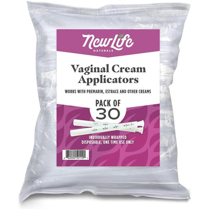 NewLife Naturals Disposable Vaginal Applicator Pack front view showing 30 count box.