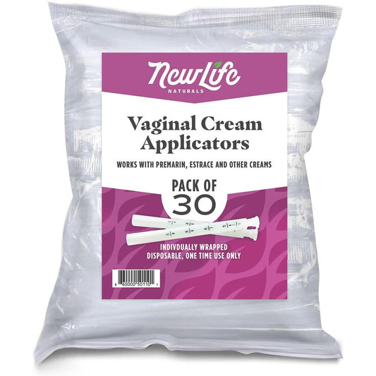 NewLife Naturals Disposable Vaginal Applicator Pack front view showing 30 count box.