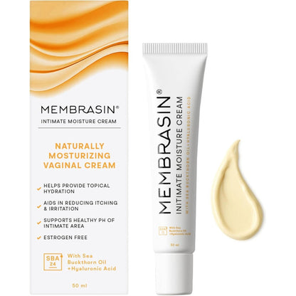 Membrasin Vaginal Moisture Cream 50ml front view for menopause relief.